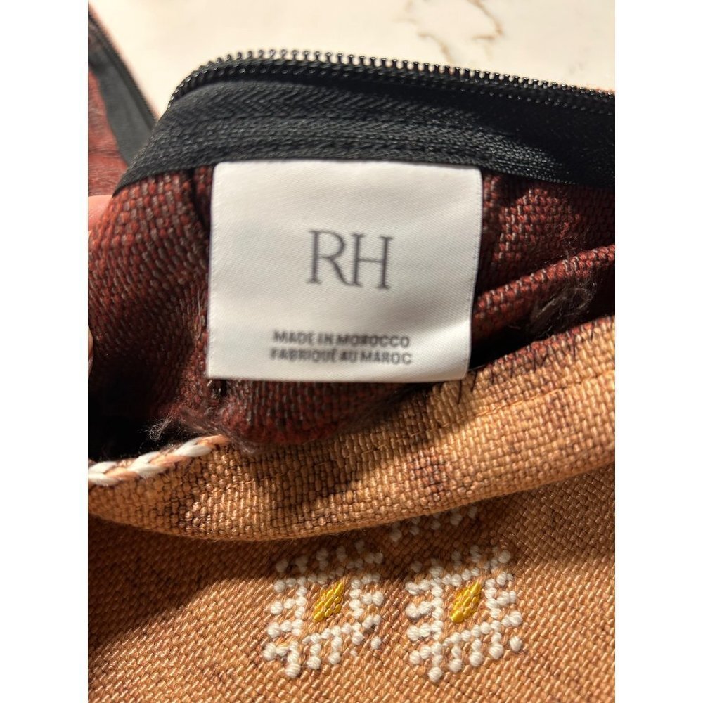 RESTORATION Hardware Moroccan Cactus Silk Pillow Cover Rust  22"x22" - Picture 6 of 7